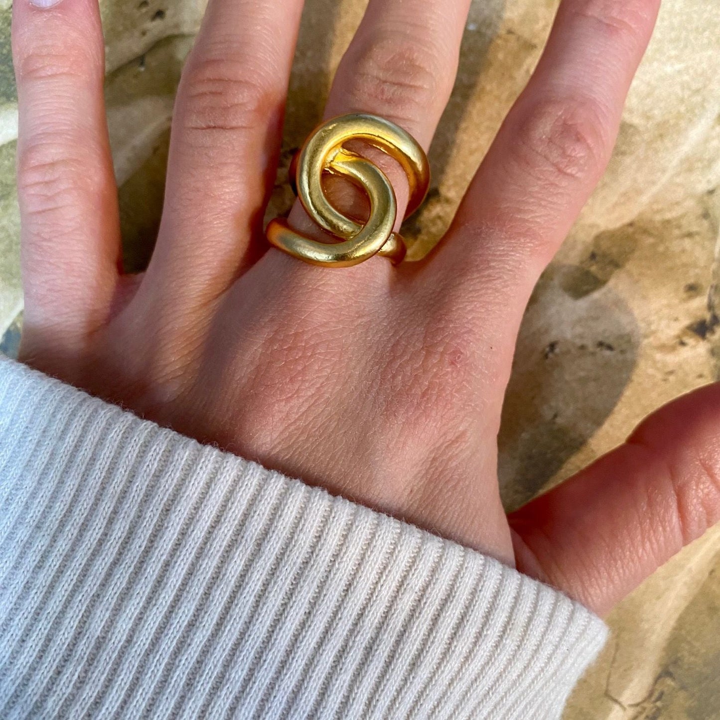 Intertwined Link Oversize Ring