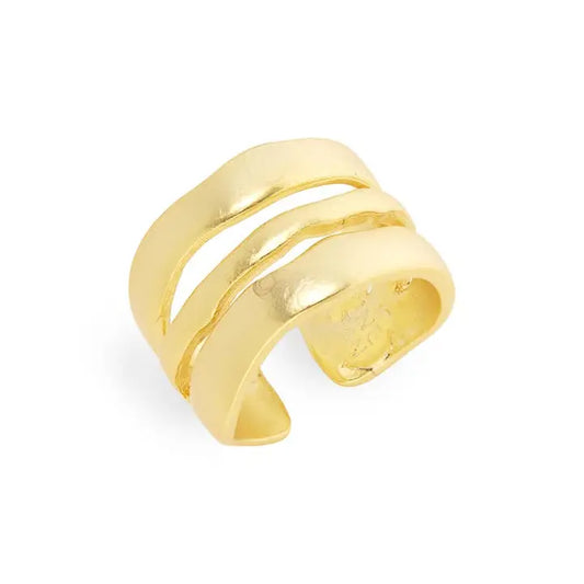 Wavy Line Ring Gold